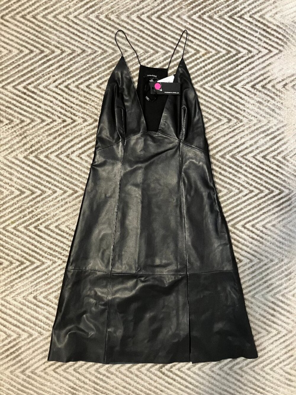 Lamarque Black Leather Dress Abella SAMPLE NWT